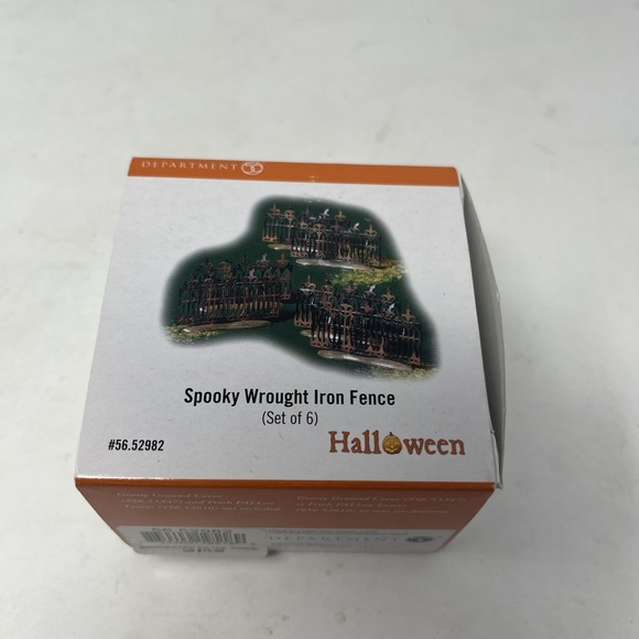 Department 56 Other - Dept. 56 Spooky Wrought Iron Fence Halloween Village Set Of (6) 2001